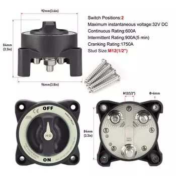Автомобильный M12 12В-48В 600A AFD Одноконтурный селектор батареи изолятор отключения поворотный переключатель для авто RV Marine Boat