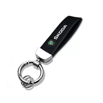 Автомобильный металлический брелок для ключей, кожаный прочный брелок для ключей, детали для Skoda Octavia MK2 MK1 2 3 A5 A7 A8 Fabia Karoq Superb Rapid Kamiq Scala