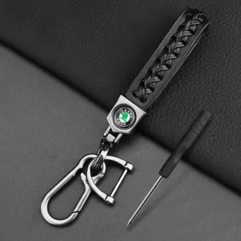 Автомобильный металлический брелок для ключей, кожаный брелок для ключей с 3D логотипом, Стайлинг автомобиля для Skoda Octavia 2 3 Kodiaq Rapid A5 A7 Fabia Karoq, аксессуары