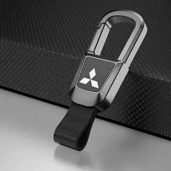 Автомобильный металлический/кожаный логотип брелок для ключей кольца автомобильные аксессуары для Mitsubishi Pajero Outlander XL Montero Lancer Triton l200