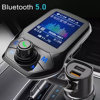 Автомобильный MP3 музыкальный плеер JINSERTA 2023 Bluetooth 5,0 приемник FM-передатчик двойной USB QC3.0 зарядное устройство U-диск/TF карта без потерь музыки