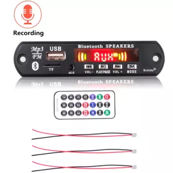 Автомобильный MP3 WMA декодер kebidu, беспроводная плата, Bluetooth 5,0, 5 В/12 В, автомобильный аудио модуль с поддержкой USB, AUX, TF, FM-радио, усилитель 2*3 Вт