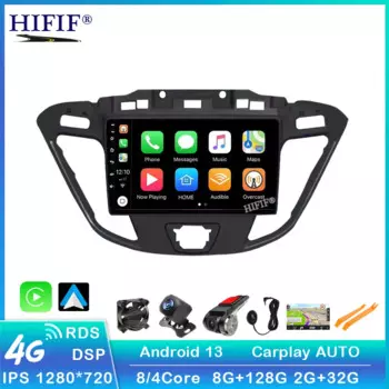 Автомобильный мультимедийный плеер 2 Din, Android 13, Wi-Fi, GPS-навигация для Ford Transit Tourneo Custom 2012-2020, головное устройство No 2din