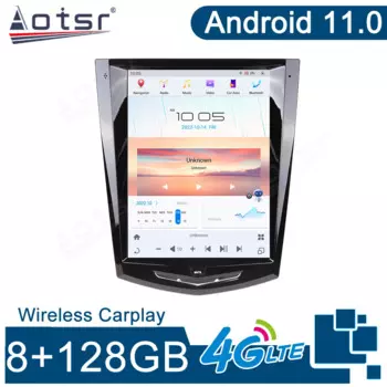 Автомобильный мультимедийный плеер Carplay, 10,5 дюйма, Android 12, GPS-навигация, 4G, Wi-Fi, стерео экран, автомобильное радио для Cadillac ATS CTS, SRX Escalade
