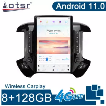 Автомобильный мультимедийный плеер Carplay Android 11 GPS-навигация 4G WiFi стерео экран автомобильное радио для Chevrolet silverado GMC-SIERRA