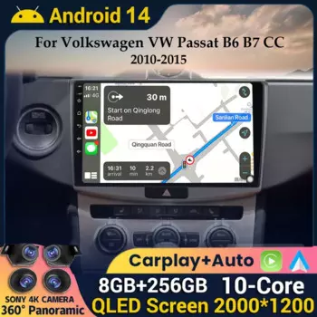 Android 15 Carplay Auto 4G + WIFI для Volkswagen VW Passat B6 B7 CC 2007-2016 GPS Автомобильный радиоприемник Мультимедийный плеер Стерео 360 Камера BT