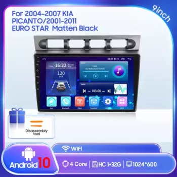 Автомобильный мультимедийный плеер для Kia Picanto SA Morning 2004-2007 2K QLED Android 13 Автомобильный радиоприемник Видео AI Voice CarPlay GPS Головное устройство