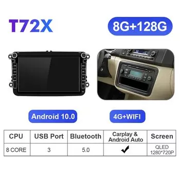 2-диночный android-радио Автомобильный мультимедийный плеер для VW Passat Golf MK5 MK6 Jetta Polo Touran Seat Sharan carplay RDS Airplay Автомобильный радиоприемник