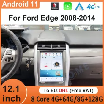Автомобильный мультимедийный плеер Qualcomm, 12,1 дюйма, Android 11, 8 +, 128 ГГц, GPS-навигация для Ford EDGE 2008-2014, автомобильное стереоустройство DSP Carplay
