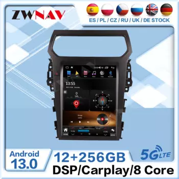 Автомобильный мультимедийный плеер Tesa- Screen Android 13 для Ford Explorer 2014, 2015, 2016, 2017, 2018, 2019, Navi Carplay, автомобильное стереоустройство