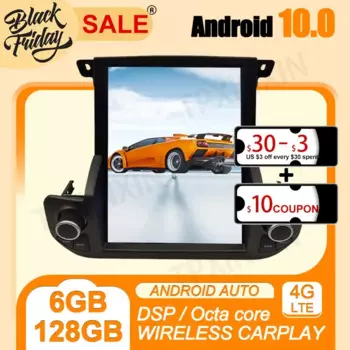 Автомобильный мультимедийный проигрыватель на Android 10, экран в стиле Tesla для Land Rover Discovery 2009-2016, GPS-радио, автомобильное стереоустройство