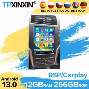 Автомобильный мультимедийный проигрыватель на платформе Android с вертикальным экраном для Lincoln MKC, GPS-навигация, Автомагнитола для Carplay