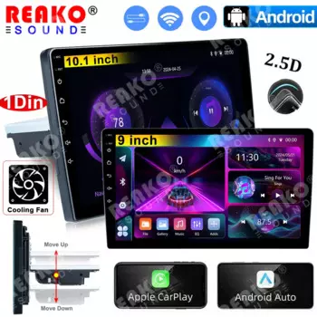 Автомобильный мультимедийный видеоплеер 1DIN на Android 14 9 10 дюймов, универсальный стерео радиоприемник для Volkswagen Nissan Hyundai Kia Toyota