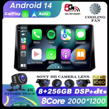 Автомобильный мультимедийный видеоплеер на Android 14 для Toyota Corolla 12 2019-2022, автомагнитола Carplay, стерео, 4G, Wi-Fi, GPS, камера 2 Din 360