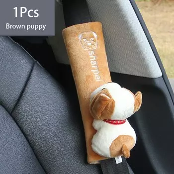 Автомобильный мультяшный мягкий чехол на ремень безопасности, универсальные автомобильные чехлы на ремни безопасности, плюшевый ремень безопасности, защита плеч, авто аксессуары для интерьера