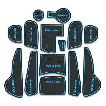 Автомобильный нескользящий коврик для Hyundai Solaris 2011-2016, нескользящий коврик с прорезями для ворот и чашек, аксессуары для интерьера, резиновые подставки