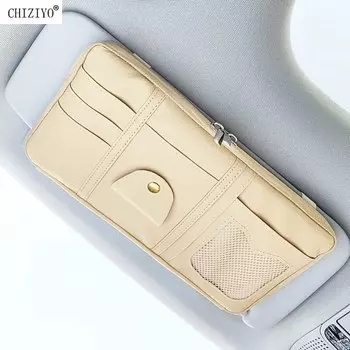 Автомобильный органайзер для солнцезащитных козырьков, держатель для хранения, зажим для солнцезащитных очков, карта, сумка для билета, чехол, Стайлинг автомобиля