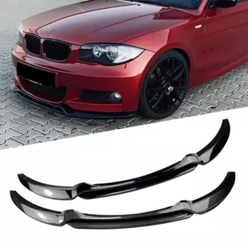 Автомобильный передний бампер, борт, спойлер, отделка для BMW 1 серии E82 E88 2007 2008 2009 2010 глянцевый черный/углеродное волокно ABS