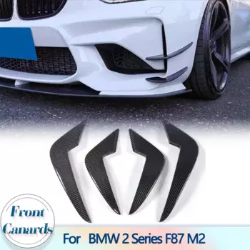 Автомобильный передний бампер Canards для BMW F87 M2 Coupe 2-дверный 2016 2017, гоночная противотуманная фара из углеродного волокна, накладки вентиляционного отверстия, боковые плавники Canards