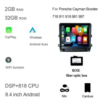 Автомобильный плеер Carplay Android 12,0 8 ядер 8G + 128G радио GPS Wi-Fi мультимедиа для Porsche Cayman Boxster 718 911 918 981 997 2012-2018