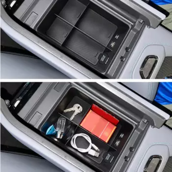 Автомобильный подлокотник, ящик для хранения, подходит для ZEEKR 001, центральный лоток, аксессуары для уборки, черные автомобильные аксессуары для интерьера