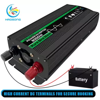 Автомобильный преобразователь напряжения, 8000 Вт, 12 В/24 В/48 В/60 В переменного тока, 220 В, инвертор немодулированного синусоидального сигнала, 12 В, 220 В, автомобильный преобразователь, инвертор
