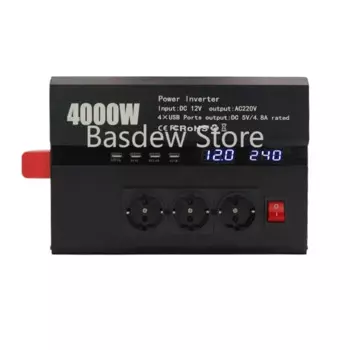 Автомобильный преобразователь высокой мощности 3000w4000w, европейский стандарт, от 12/24 до 240 В, уличный автомобильный преобразователь