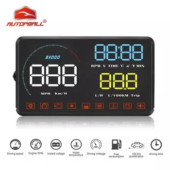 Автомобильный проекционный дисплей на лобовое стекло A9 OBD2 II, автомобильный Стайлинг, дисплей на лобовое стекло, Предупреждение о превышении скорости, проектор на лобовое стекло, сигнализация напряжения на лобовое стекло