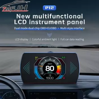 Автомобильный проекционный дисплей OBD для HUD RPM, вольтметр температуры воды, умный спидометр, бортовой компьютер, цифровой измеритель скорости, ЖК-дисплей