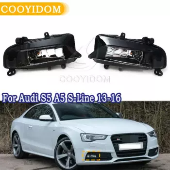 Автомобильный противотуманный светильник для Audi S5 A5 S-Line 2013-2016, передняя противотуманная фара в сборе, галогенная прозрачная, Whit Bulds 8T0941699G 8T0 941 700G