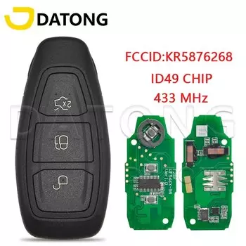 Автомобильный пульт дистанционного управления Datong World KR5876268 ID49 KR55WK48801 4D63 +/83 чип 433 МГц, подходит для Ford Fiesta Kuga 2016 2017