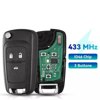 Автомобильный пульт дистанционного управления KEYYOU для Chevrolet Cruze Malibu Aveo Spark Sail 2009-2016, 433 МГц, чип ID46 PCF7941