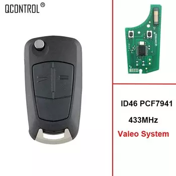 Автомобильный пульт дистанционного управления QCONTROL с 2 кнопками, 433 МГц, PCF7941, подходит для Opel/Vauxhall Astra H 2004 - 2009, Zafira B 2005 - 2013