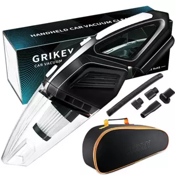 Автомобильный пылесос GRIKEY, 6000 Па, сильная мощность, 2 в 1, автоматический пылесос со светодиодной подсветкой, 12 В, автомобильный пылесос для сухой и влажной уборки