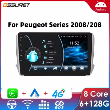 Автомобильный радиоплеер Android для Peugeot 208 SW 2008 CC 2014-2018 Автомобильный мультимедийный стерео Android автомобильный GPS Carplay 8581 головное устройство
