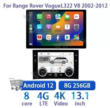 Автомобильный радиоприемник, 13,3 дюймов, Android 12, панель переменного тока для Range Rover Vogue L322 V8 2002-2012, мультимедийный плеер с сенсорным экраном, GPS, 4G, Carplay