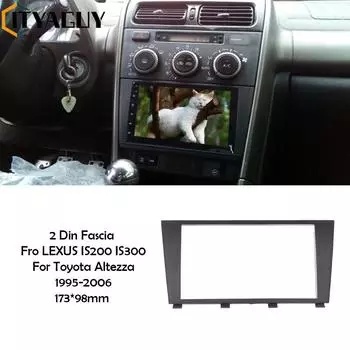 Автомобильный радиоприемник 173*98 мм 2Din, стереопанель для LEXUS IS200 IS300 1995-2006 для Toyota Altezza, рамка для DVD, панель с монтажной рамкой