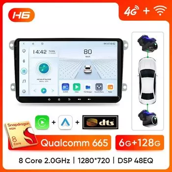 Автомобильный радиоприемник Ainavi для VW Volkswagen Polo Tiguan Golf Passat B6 B7 Jetta Skoda Octavia SEAT Мультимедийный плеер Беспроводной CarPlay