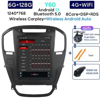 Автомобильный радиоприемник Android 13, 9,7 дюйма для Opel Insignia Buick Regal 2009-2013, автомобильный навигационный GPS-мультимедийный плеер без 2din 4G WIFI