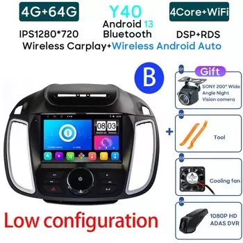 Автомобильный радиоприемник Android 13 Carplay для Ford Kuga 2 Escape 3 2012-2019, навигация GPS, Android, автомобильный мультимедийный плеер без 2DIN, 5G Wifi