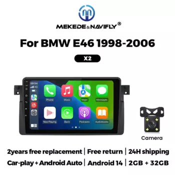 Автомобильный радиоприемник Android 14, для bmw E46 Rover 75 Coupe 318/320/325/330/335, мультимедийный плеер, автомобильная интеллектуальная система Carplay + автоматический Wi-Fi