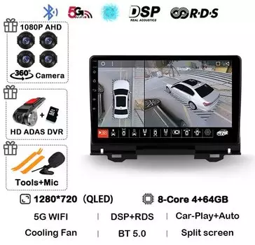 Автомобильный радиоприемник Android 14 для Honda Vezel 2 HR-V RV RZ 2021 2022 2023 2024 Carplay Авто GPS-плеер DSP Мультимедиа 2 Din Видео Стерео