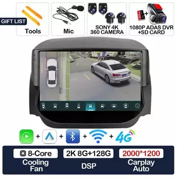 Автомобильный радиоприемник Android 15 для Ford EcoSport Eco Sport 2014-2018 BT GPS NAVI 2DIN Мультимедийный стерео видеоплеер Головное устройство QLED