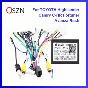 Автомобильный радиоприемник Canbus, декодер для Toyota TOYOTA Highilander Camry FT-RZ-02 Fortuner Avanza Rush, жгут проводов, кабель питания