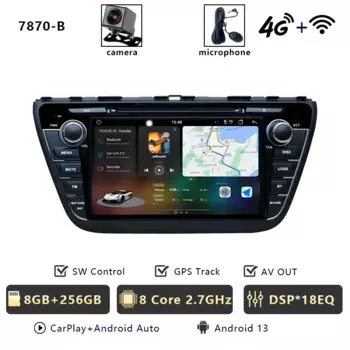 Автомобильный радиоприемник CHSTEK Android 13 Carplay для Suzuki SX4 JY S-Cross 2012-2016, мультимедийная аудионавигация, Bluetooth WIFI 4G Automotiva