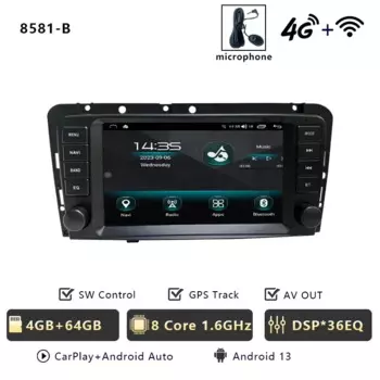 Автомобильный радиоприемник CHSTEK Carplay Android 13 для Volvo XC70 V70 S60 S40 V40 2005 2006 2007 2008 2009 Мультимедийная стереонавигация WIFI 4G