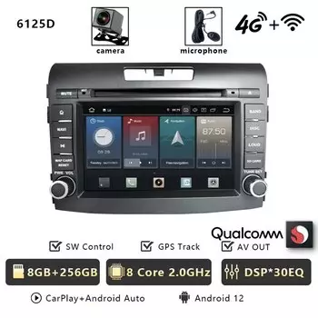 Автомобильный радиоприемник CHSTEK Qualcomm Android 13 для Honda CRV CR-V 4 RM RE 2011-2018 мультимедийный плеер Carplay WIFI 4G Bluetooth5.0 GPS DSP