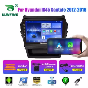 Автомобильный радиоприемник для Hyundai IX45 Santafe 12-16, восьмиядерный Android 10,0, автомобильный DVD-плеер с GPS-навигацией, бездекольная автомобильная стереосистема, головное устройство