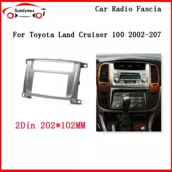 Автомобильный радиоприемник для TOYOTA Land Cruiser 100 2003-2008, комплект расширения, аудиофитинг, адаптер, панель 2din, автомобильная рамка Dvd, встраиваемая