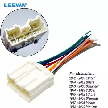 Автомобильный радиоприемник LEEWA, адаптер жгута проводов для Mitsubishi Lancer/Galant/Outlander/3000GT/Diamante/Mirage/Montero/Enterprise